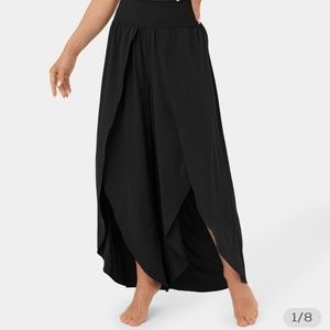 Halara - Breezeful High Waisted Back Waistband Pocket Palazzo Flowy Split Wide